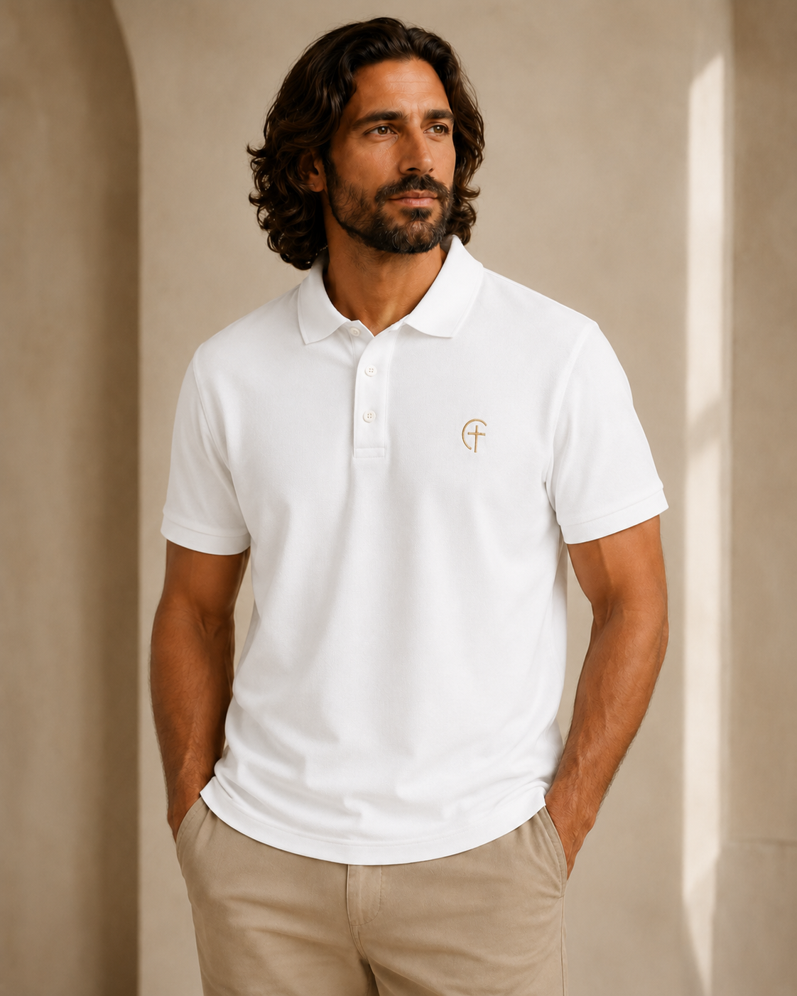 The Verse Polo™ in White — front view.